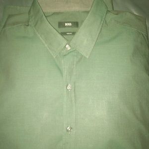 Hugo Boss emerald green long sleeve slim fit XL